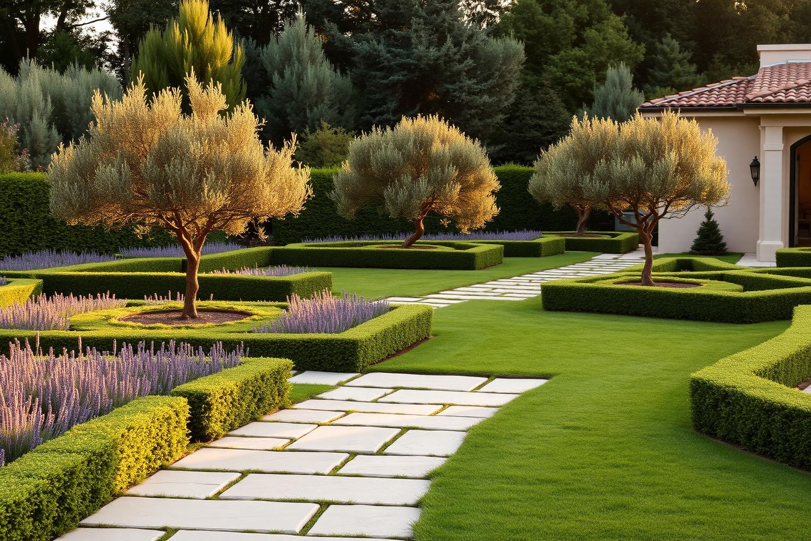 Giardino con olivi e lavanda
